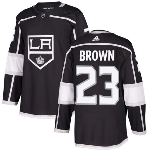 Adidas Kings #23 Dustin Brown Black Home Authentic Stitched NHL Jersey - Click Image to Close